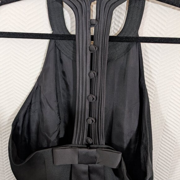 JS Collections Vintage Black Evening Gown Maxi Dress Thigh Slit Size 11/12 - Picture 8 of 12